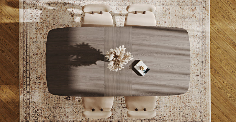 Lyno 97x160 Cm Açılır Yemek Masası Takımı (4 Roa Sandalye) - Kadife
