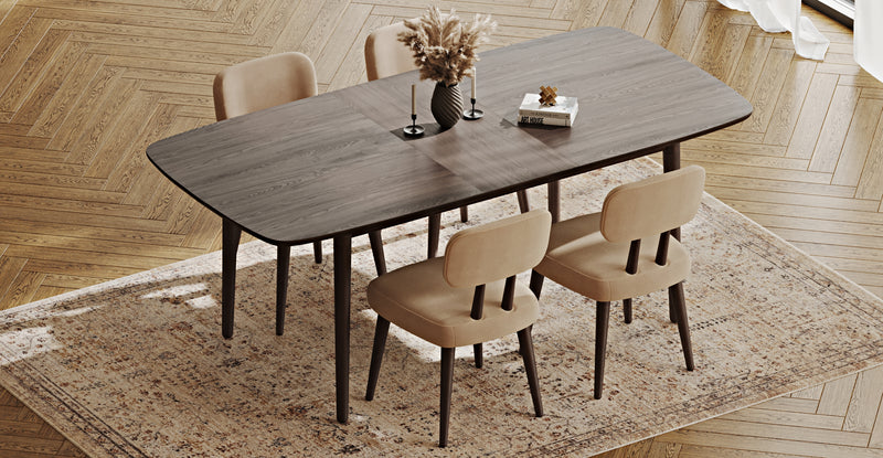 Lyno 97x160 Cm Açılır Yemek Masası Takımı (4 Roa Sandalye) - Kadife