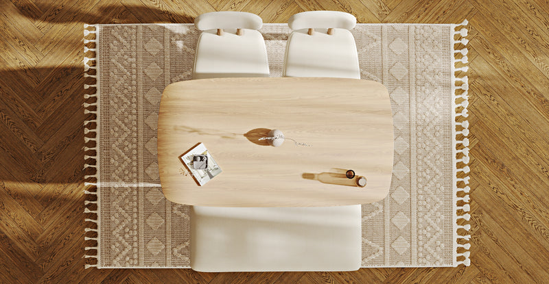 Lyno 77x140 Cm Sabit Yemek Masası Takımı (Roa Bench & 2 Roa Sandalye) - Doğal Doku