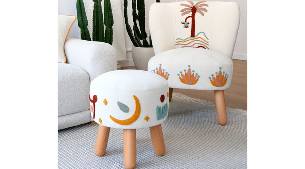 Palmeras Punch Berjer & Puf & Kırlent Takımı