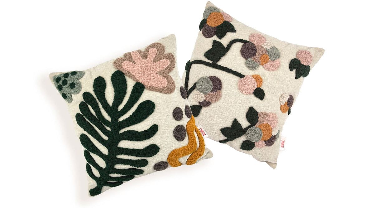 Jardin De Flores Punch Puf ve Kırlent Takımı