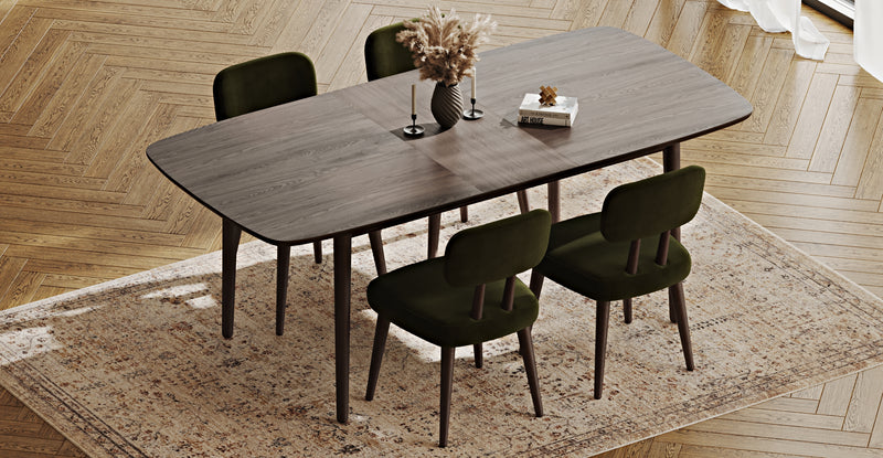 Lyno 97x160 Cm Açılır Yemek Masası Takımı (4 Roa Sandalye) - Kadife