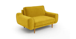 Klem Gri İkili ve Hardal Loveseat Koltuk Takımı - Kadife