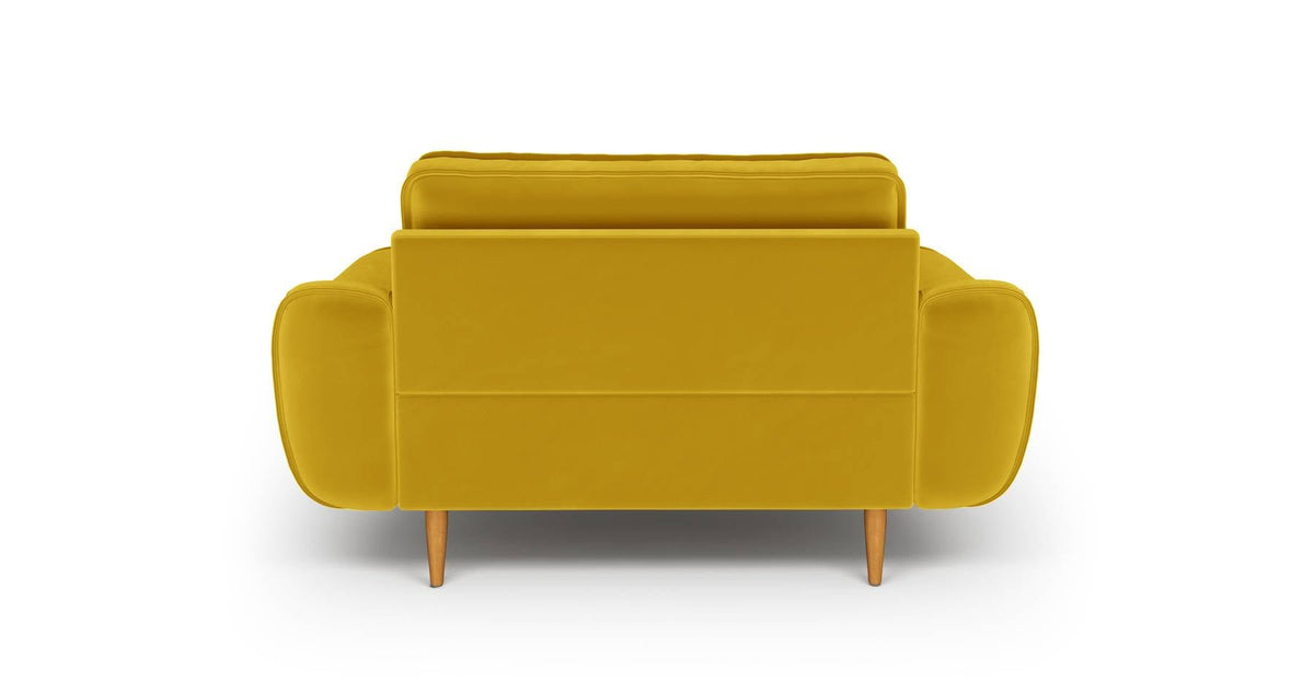 Klem Gri İkili ve Hardal Loveseat Koltuk Takımı - Kadife