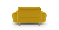 Klem Gri İkili ve Hardal Loveseat Koltuk Takımı - Kadife