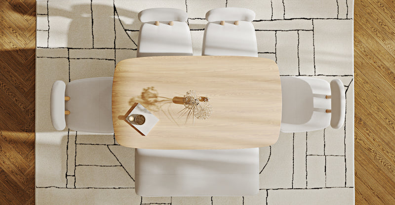 Lyno 77x140 Cm Sabit Yemek Masası Takımı (Roa Bench & 4 Roa Sandalye) - Fitilli Kadife