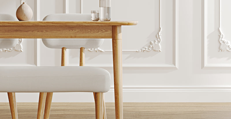 Lyno 77x140 Cm Sabit Yemek Masası Takımı (Roa Bench & 2 Roa Sandalye) - Fitilli Kadife
