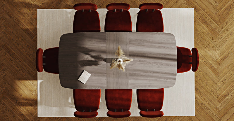 Lyno 97x160 Cm Açılır Yemek Masası Takımı (8Li Roa) - Kadife