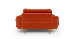 Klem Deniz Köpüğü Üçlü Kiremit Loveseat ve Puf Koltuk Takımı - Bukle & Kadife