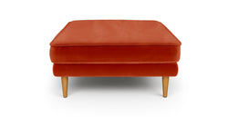 Klem Deniz Köpüğü Üçlü Kiremit Loveseat ve Puf Koltuk Takımı - Bukle & Kadife