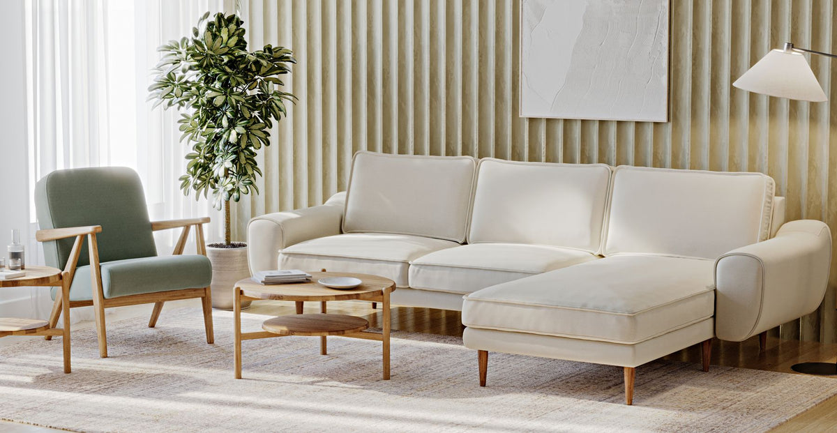 Klem Bej 280 x 171 Köşe ve Levy Yosun Berjer Koltuk Takımı - Performans Kadife