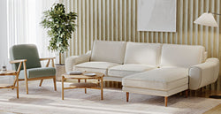 Klem Bej 280 x 171 Köşe ve Levy Yosun Berjer Koltuk Takımı - Performans Kadife