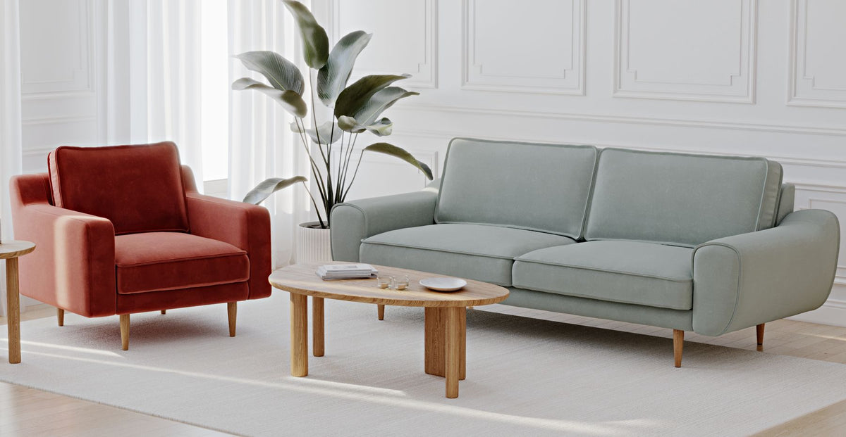 Klem Üçlü ve Klem Slim Tekli Koltuk Takımı - Kadife