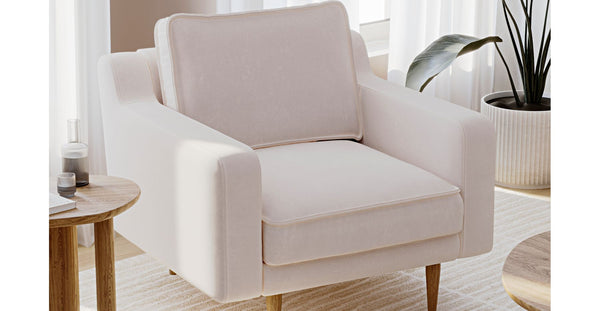 Klem Slim Tekli Koltuk Ahşap Ayak - Kadife