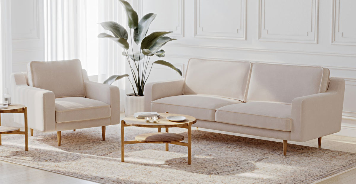 Klem Slim Üçlü ve Tekli Koltuk Takımı - Kadife