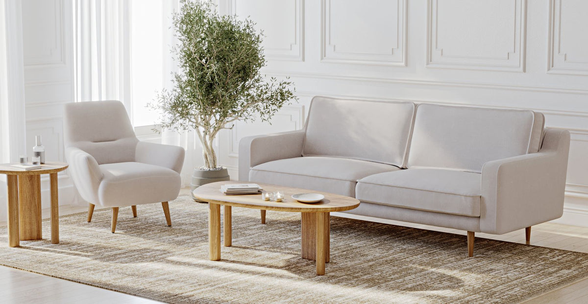 Klem Slim Üçlü ve Modsy Berjer Koltuk Takımı - Kadife