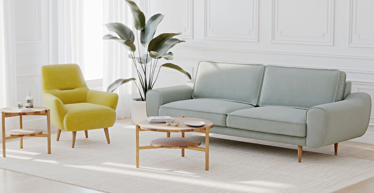 Klem Üçlü ve Modsy Berjer Koltuk Takım - Kadife