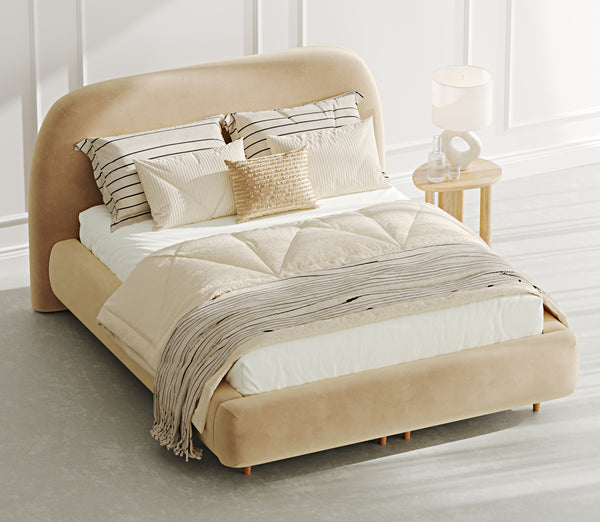 Klem Çift Kişilik Bazalı Karyola 160x200 - Kadife