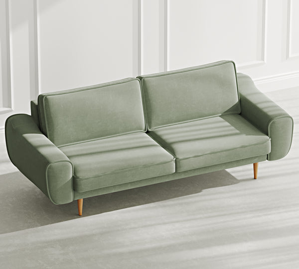 Klem Üçlü Koltuk Ahşap Ayak - Kadife