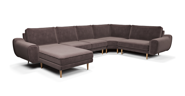 Klem 376 x 240 Geniş Köşe Ahşap Ayak - Kadife | Normod