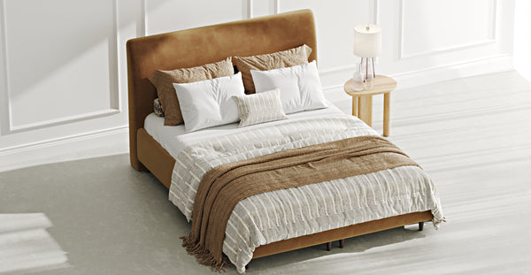 Klem Slim Çift Kişilik Bazalı Karyola 160x200 - Kadife