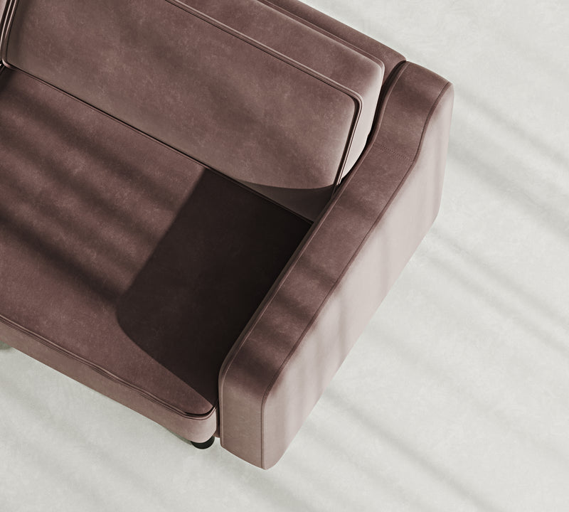 Klem Slim Üçlü Koltuk Silindir Ahşap Ayak - Kadife