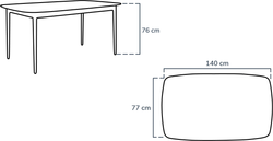 Lyno & Roa | 77x140 Sabit Masa ve Konsollu Yemek Odası Takımı – Small (6 Kişilik) - Doğal Doku