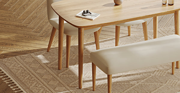 Lyno 77x140 Sabit Yemek Masası Takımı (Roa Bench & 2 Venn Sandalye) - Performans Kadife