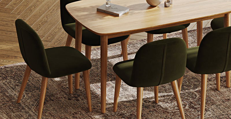 Lyno 77x140 Sabit Yemek Masası Takımı (6 Venn Sandalye) - Kadife