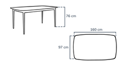 Lyno 97x160 Cm Sabit Yemek Masası Takımı (Bench&4Lü Roa) - Kadife