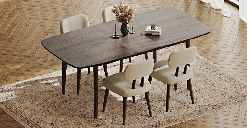 Lyno 97x160 Cm Açılır Yemek Masası Takımı (4 Roa Sandalye) - Doğal Doku