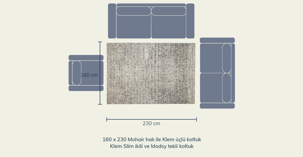 Mohair Yumuşak Halı - 160 x 230