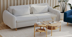 Nyra Yataklı Üçlü ve Klem Slim Tekli Koltuk Takımı - Doğal Doku & Kadife