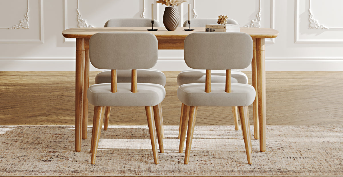 Lyno 97x160 Cm Açılır Yemek Masası Takımı (Bench&4Lü Roa) - Kadife