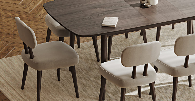 Lyno 97x160 Cm Açılır Yemek Masası Takımı (8Li Roa) - Performans Keten
