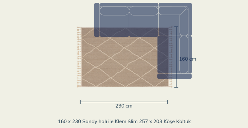 Sandy Sık Dokuma Halı - 160 x 230