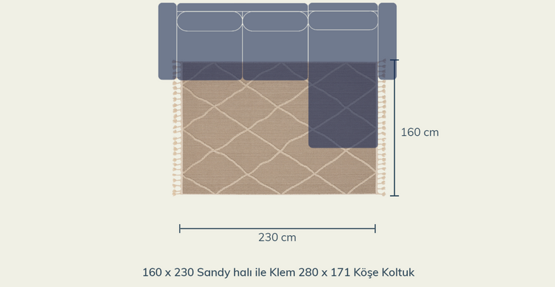 Sandy Sık Dokuma Halı - 160 x 230