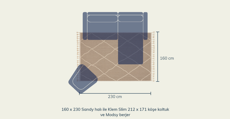 Sandy Sık Dokuma Halı - 160 x 230