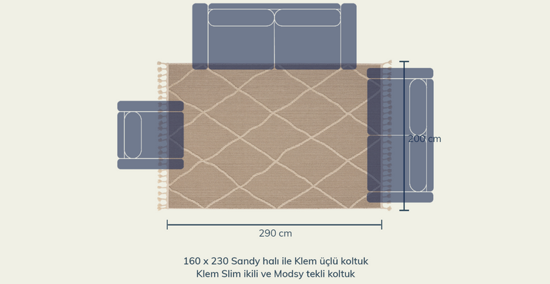 Sandy Sık Dokuma Halı - 200 x 290