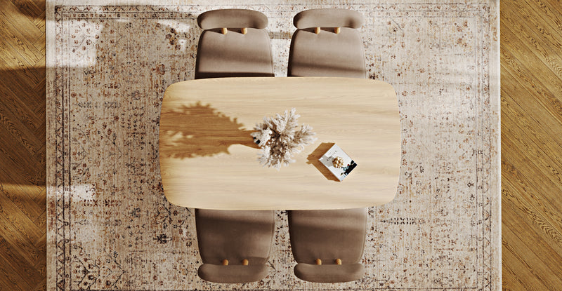 Lyno 77x140 Cm Sabit Yemek Masası Takımı (4 Roa Sandalye) - Fitilli Kadife