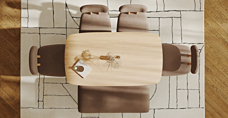 Lyno 77x140 Cm Sabit Yemek Masası Takımı (Roa Bench & 4 Roa Sandalye) - Fitilli Kadife