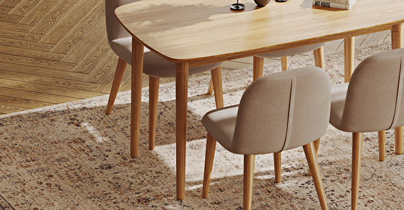 Lyno 77x140 Sabit Yemek Masası Takımı (4 Venn Sandalye) - Kadife