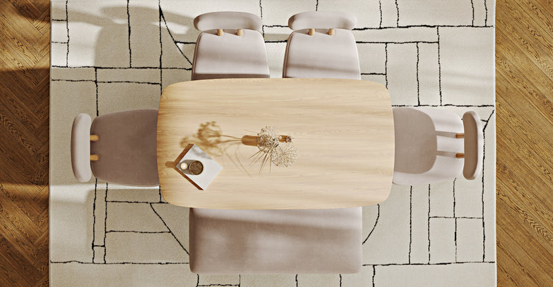 Lyno 77x140 Cm Sabit Yemek Masası Takımı (Roa Bench & 4 Roa Sandalye) - Kadife