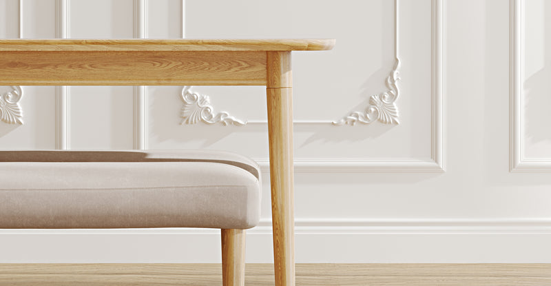 Lyno 77x140 Cm Sabit Yemek Masası Takımı (2 Roa Bench) - Kadife