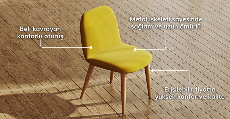 Venn Meşe Sandalye - Kadife