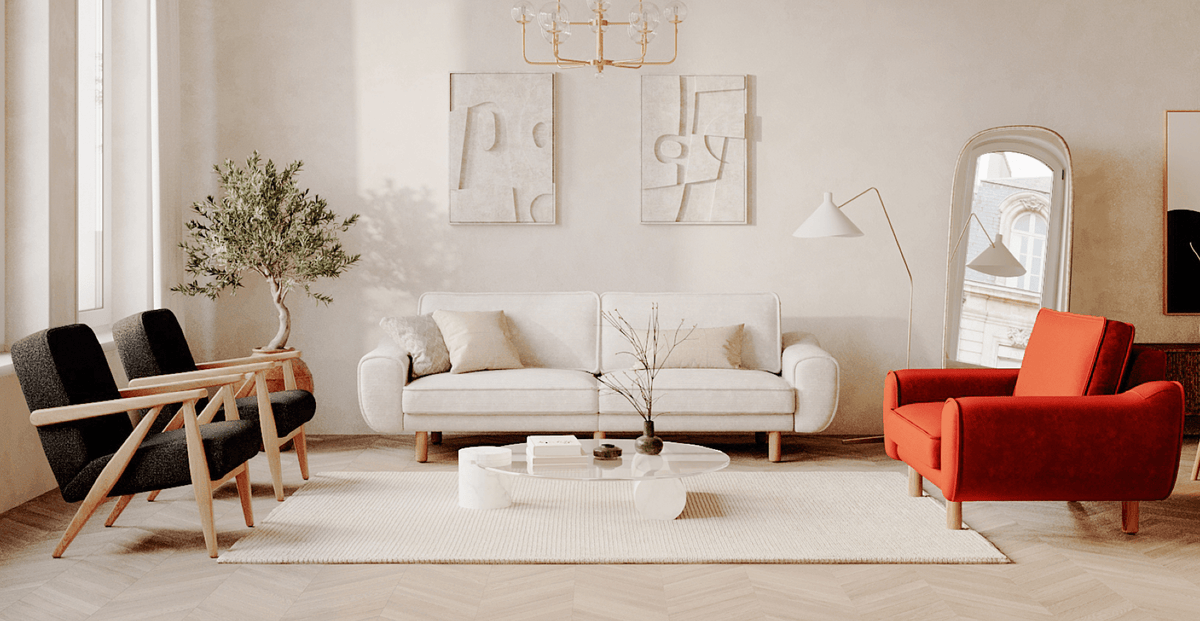 Klem Loveseat Silindir Ahşap Ayak - Kadife