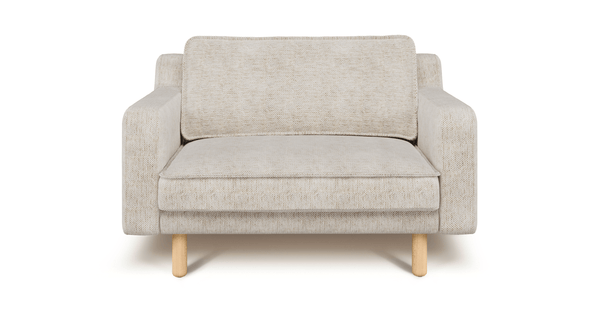 Klem Slim Loveseat Silindir Ahşap Ayak - Doğal Doku