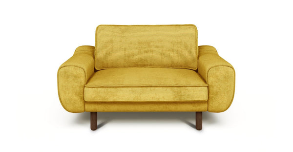 Klem Loveseat Silindir Ahşap Ayak - Fitilli Kadife