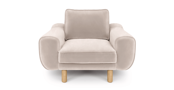 Klem Tekli Koltuk Silindir Ahşap Ayak - Kadife