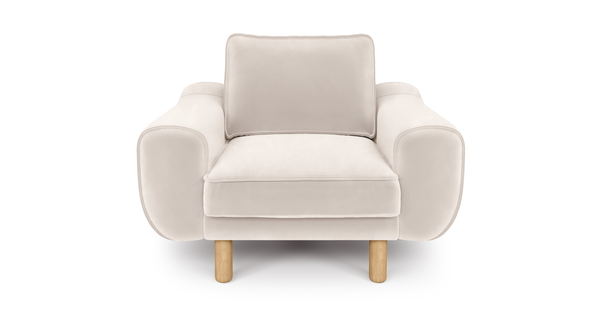 Klem Tekli Koltuk Silindir Ahşap Ayak - Kadife